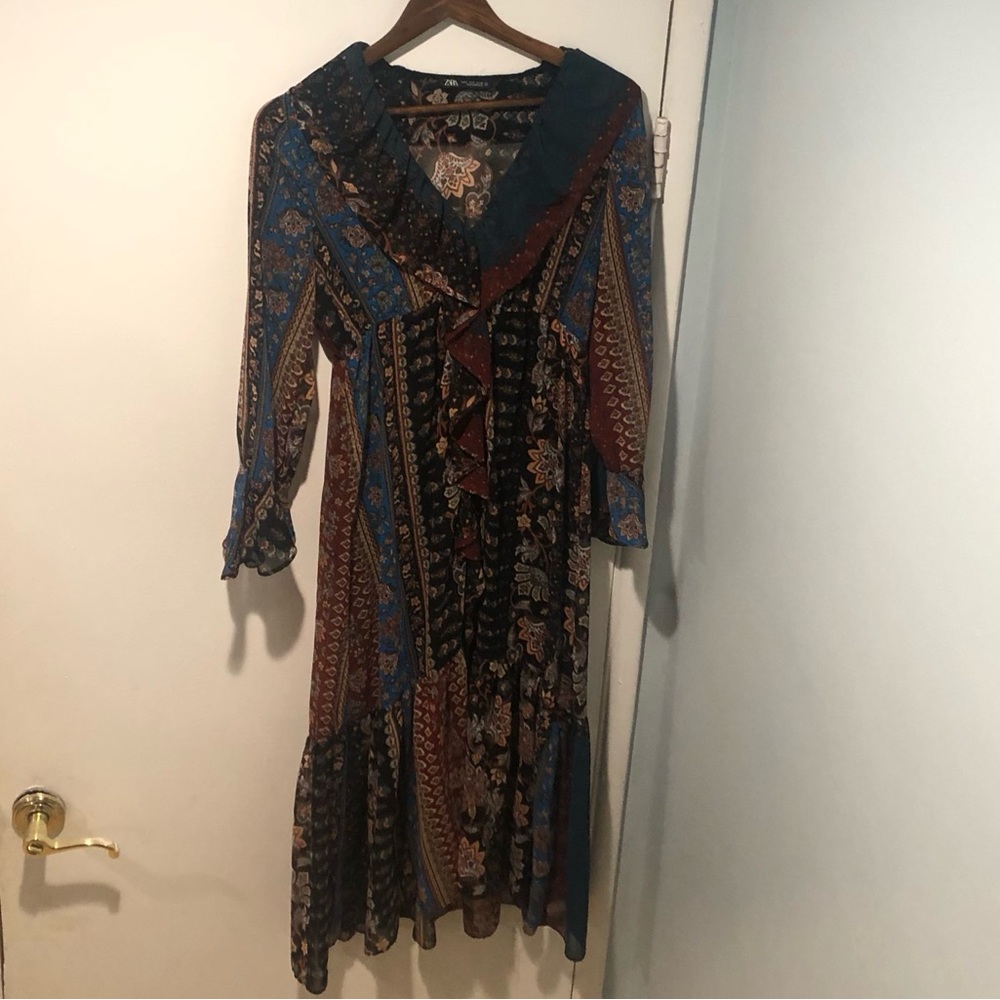 ❗️SOLD❗️Zara Patchwork Print Dress - Picture 3 of 5